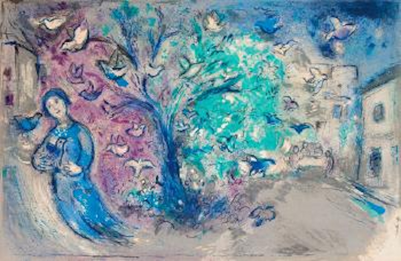 The bird chase by Marc Chagall