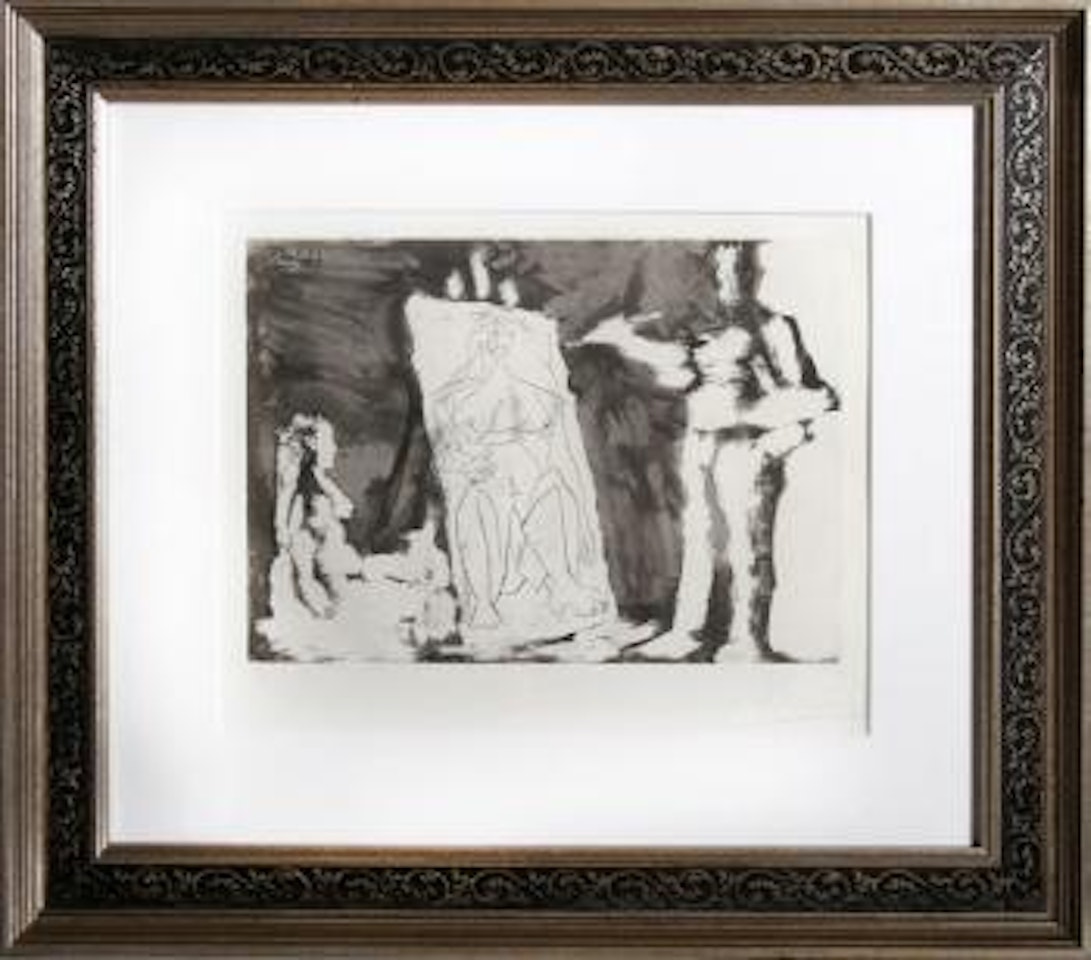 Peintre et sa toile, avec un modele by Pablo Picasso