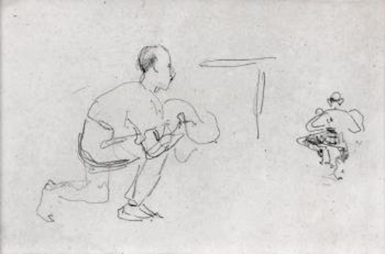 Hommes accroupis. Ils sont de Cahors! by Henri de Toulouse-Lautrec