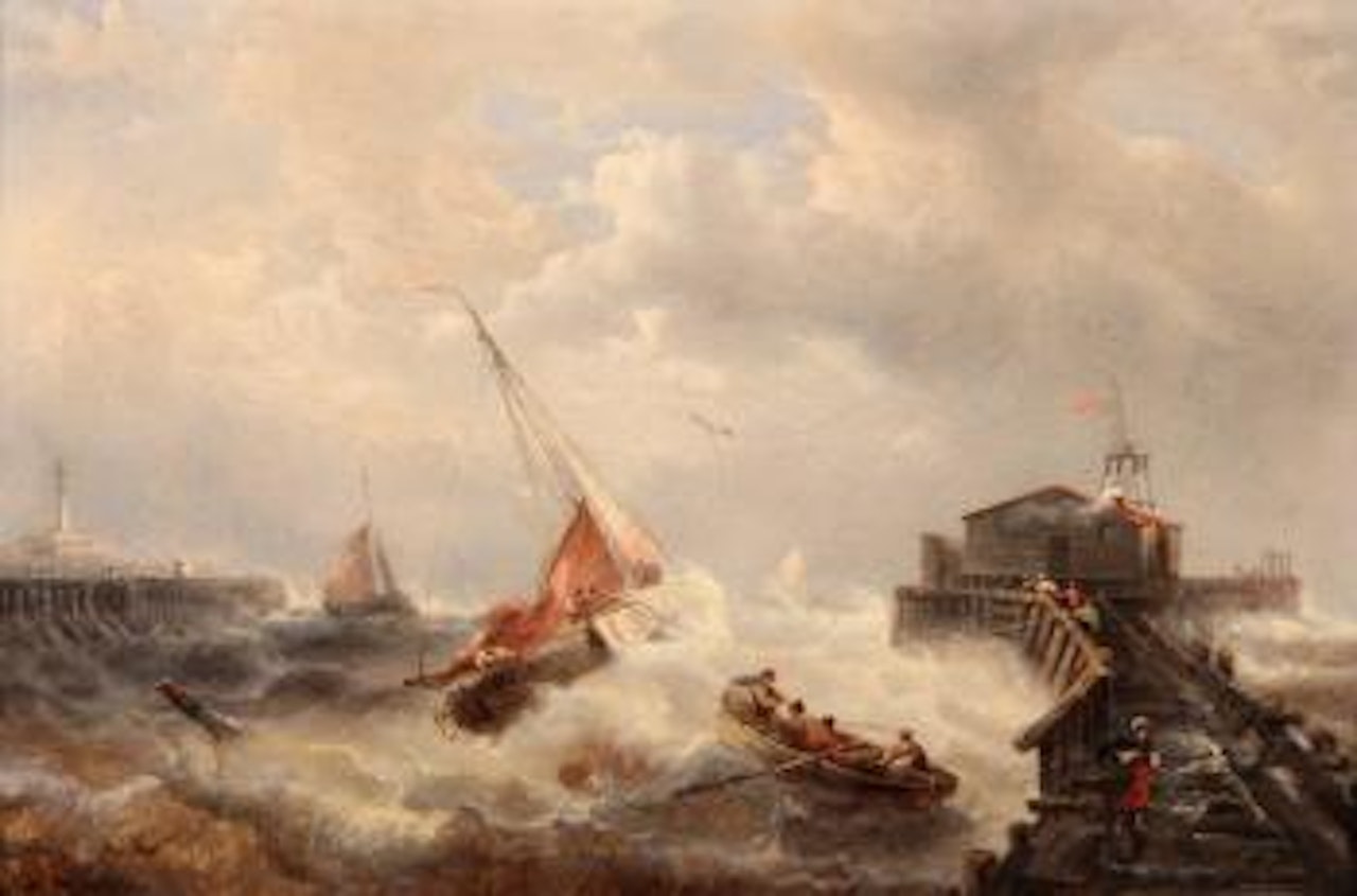 Tempestad junto al muelle by François Etienne Musin