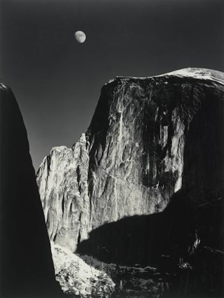 Half Dome--Moon, Yosemite Valley, California by Ansel Adams