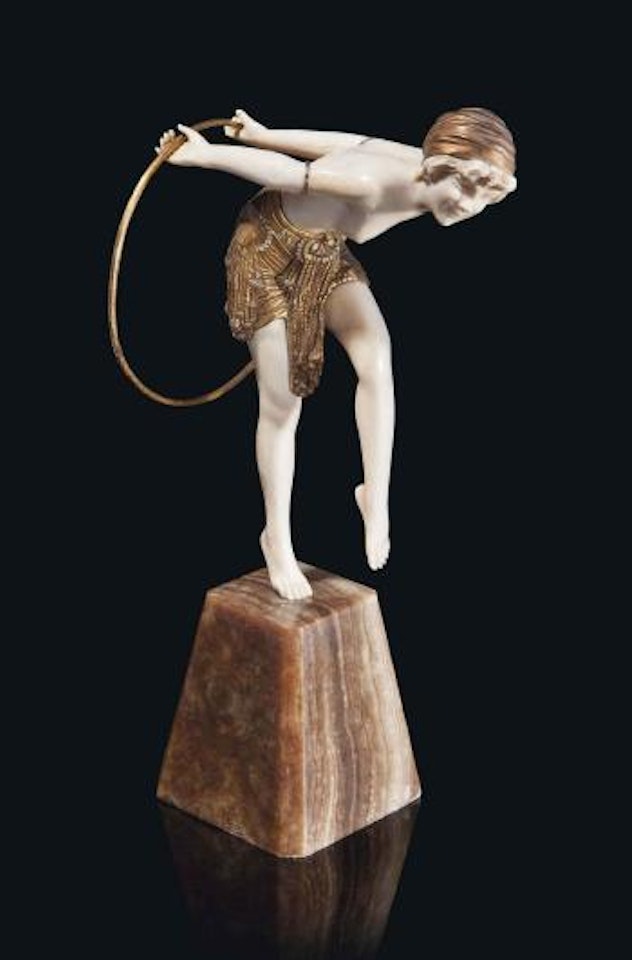 Young Girl With Hoop by Demetre Chiparus