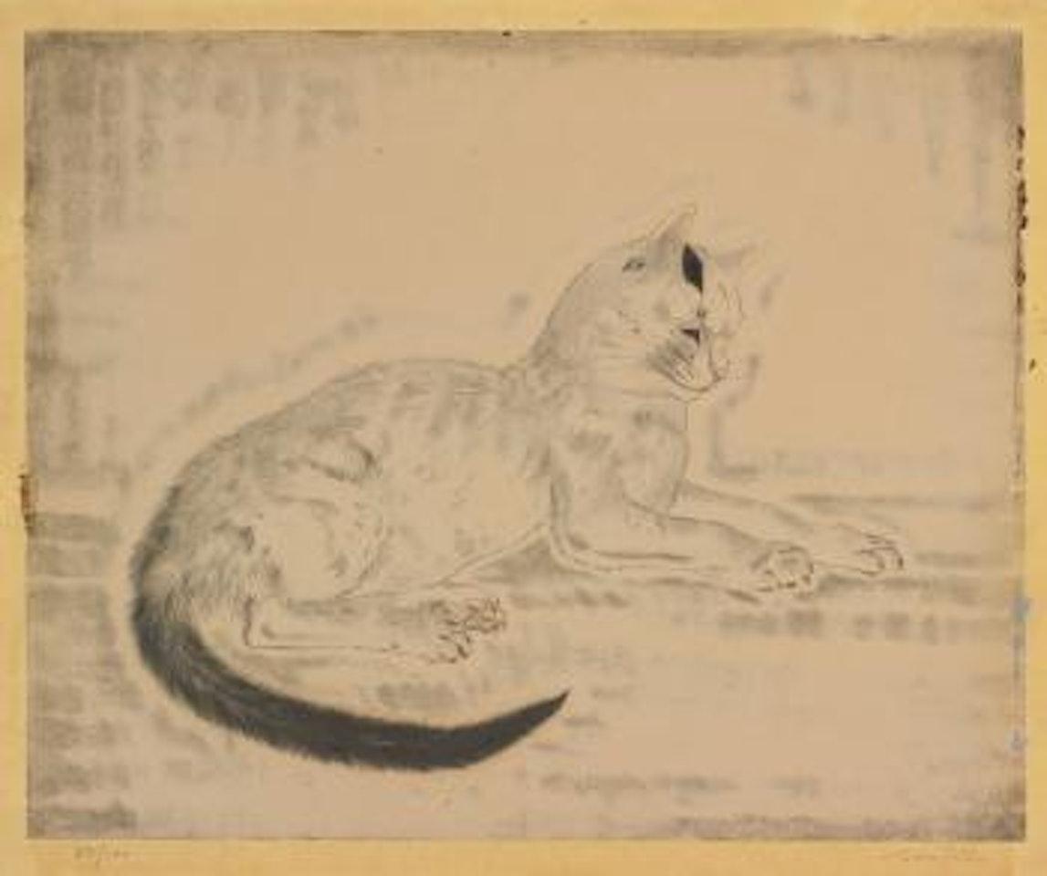 Chat Couché (Buisson 29.11) by Leonard Tsuguharu Foujita