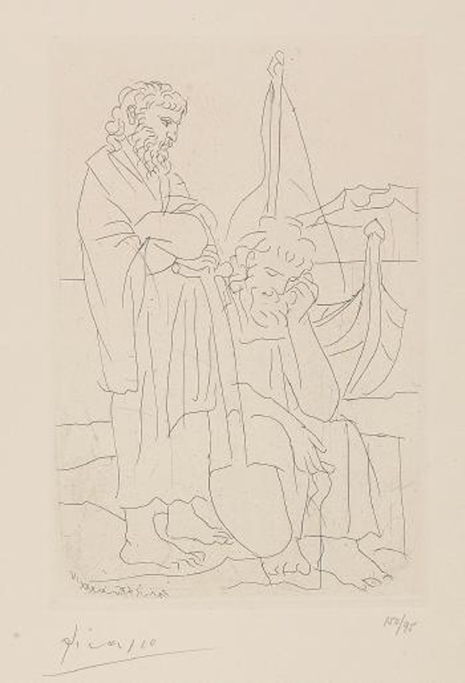 Deux Vieillards et Voilier (B. 270; Ba. 390; SeeÂ C. Bks.Â 24) by Pablo Picasso