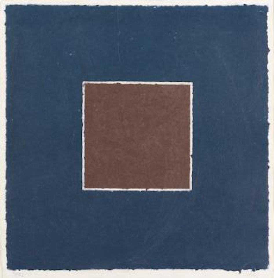 Colored Paper Image XX (Brown Square With Blue) (A. 160) by Ellsworth Kelly