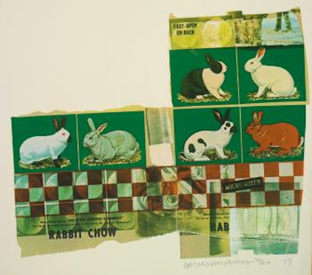 Goat Chow; Rabbit Chow; And Mink Chow by Robert Rauschenberg
