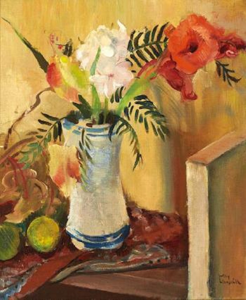 Nature morte au bouquet de fleurs et deux citrons by Willy Eisenschitz