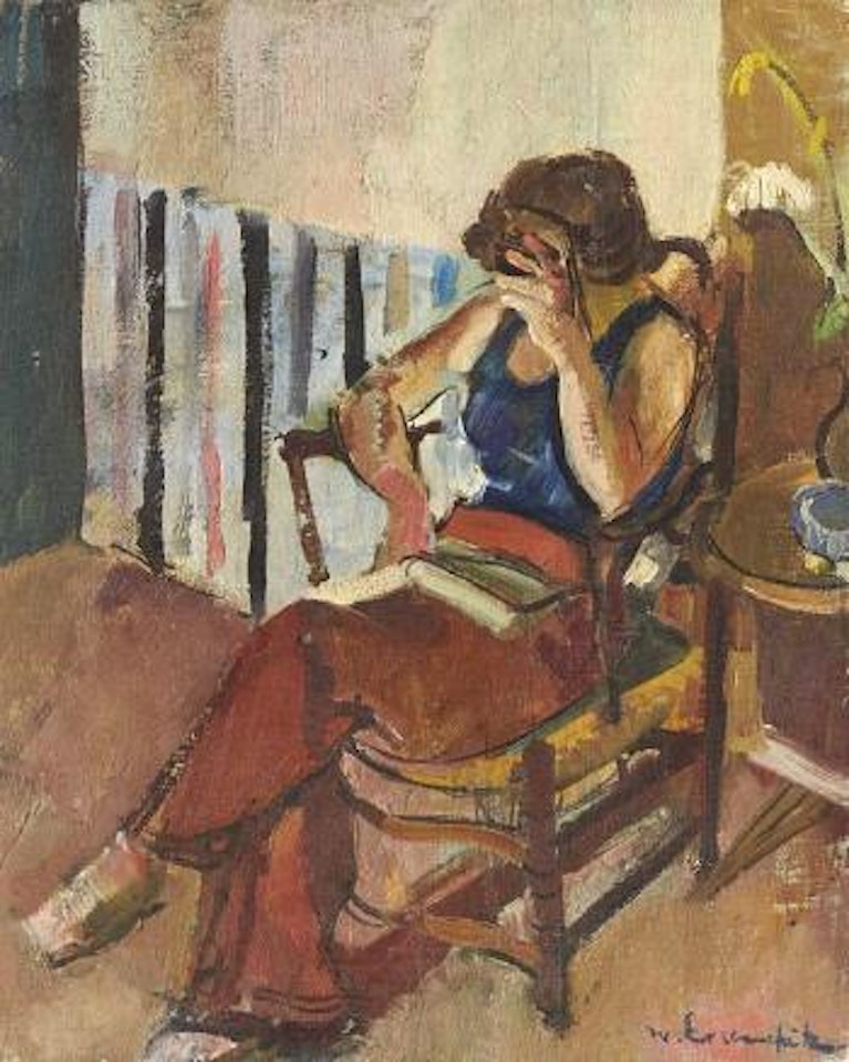 Jeune femme lisant by Willy Eisenschitz