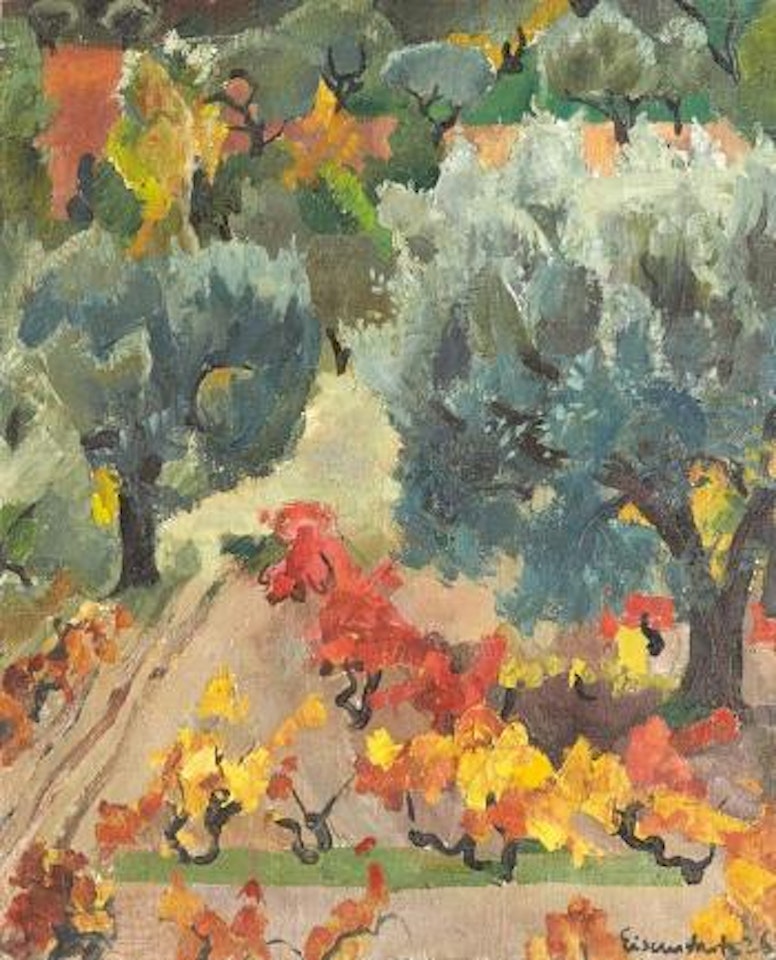 Paysage de la Drome aux oliviers et vignes by Willy Eisenschitz