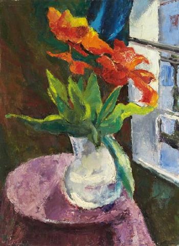 Bouquet de fleurs sur un entablement by Willy Eisenschitz