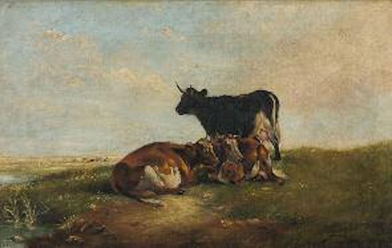 Landschaft mit weidenden Kühen by Thomas Sidney Cooper