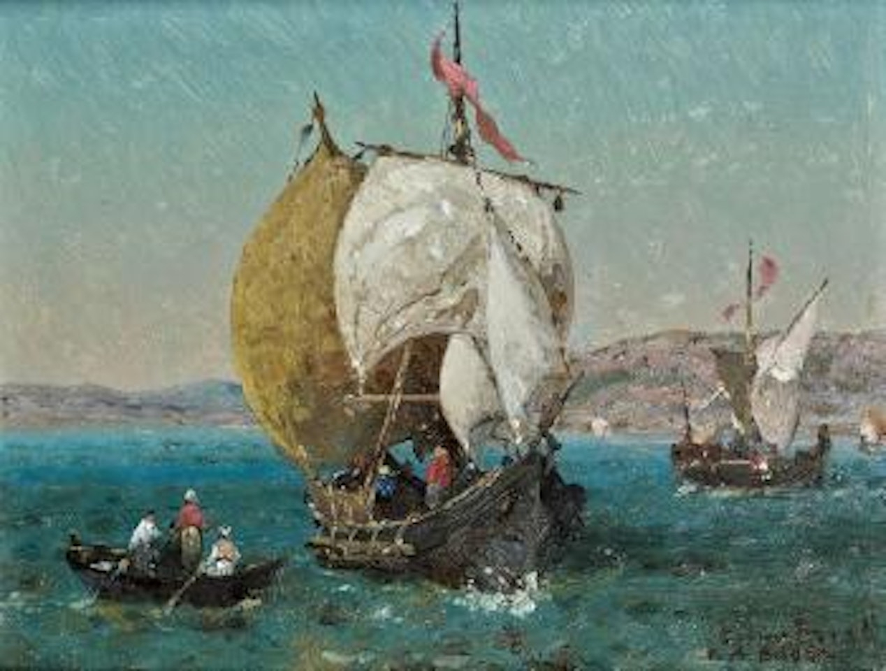 Caïques sur le Bosphore by Germain-Fabius Brest