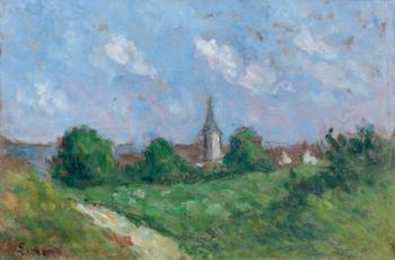 La route menant au village by Maximilien Luce