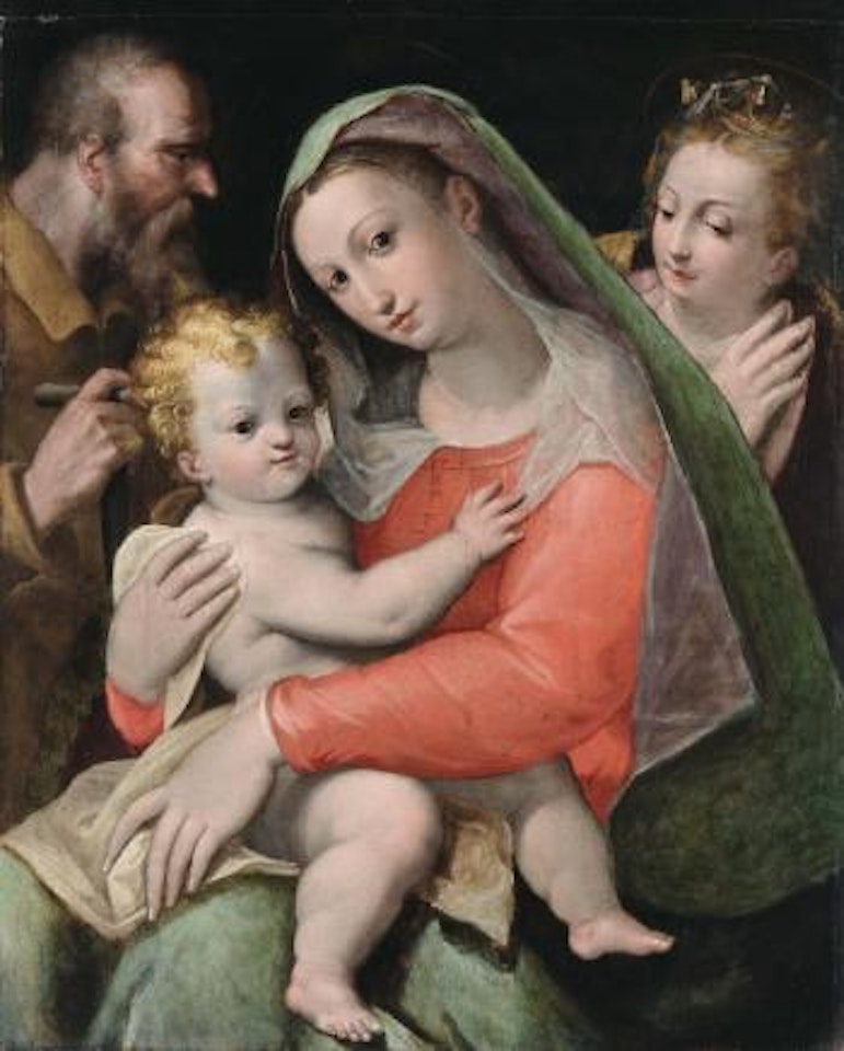 Sacra Famiglia e Santa Caterina by BOLOGNESE SCHOOL