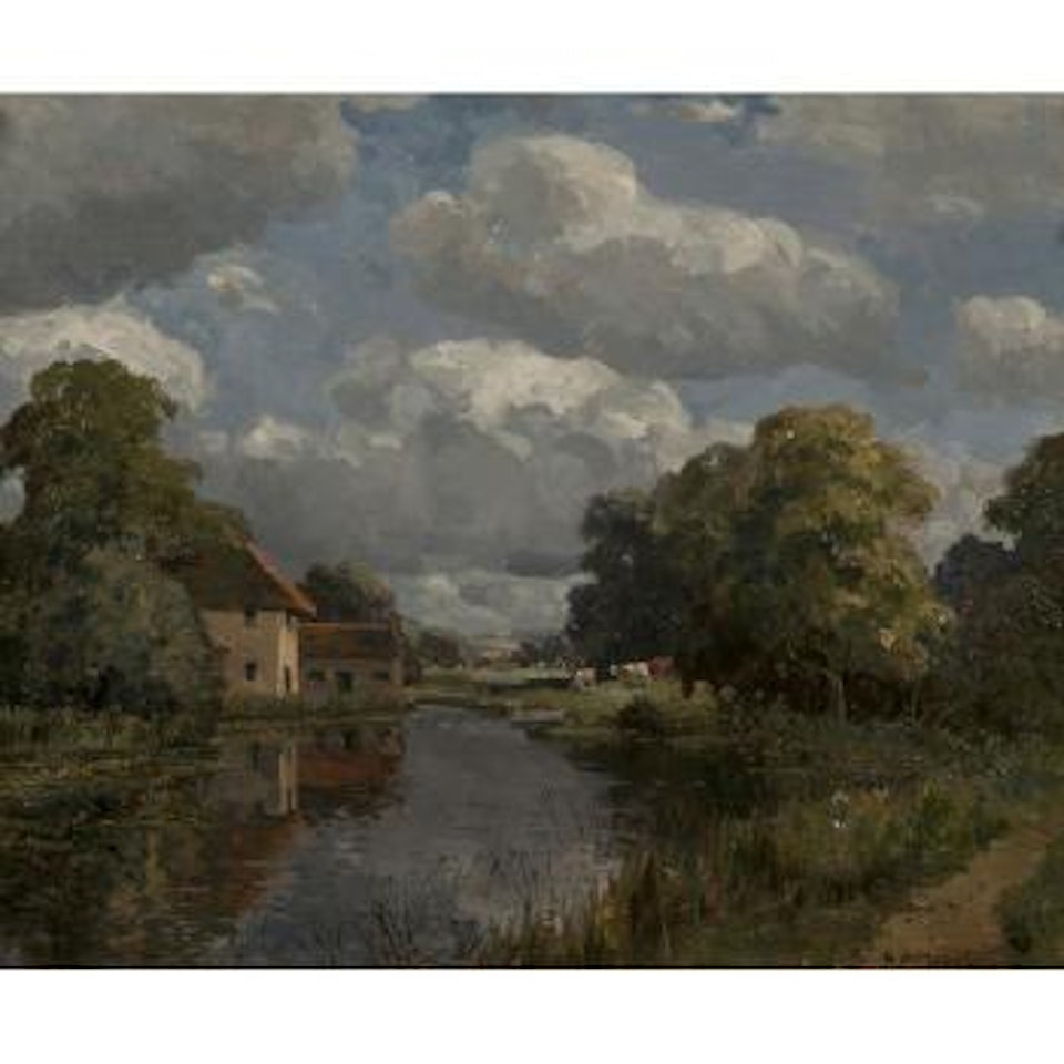 Cattle beside a mill pool by Campbell Mellon