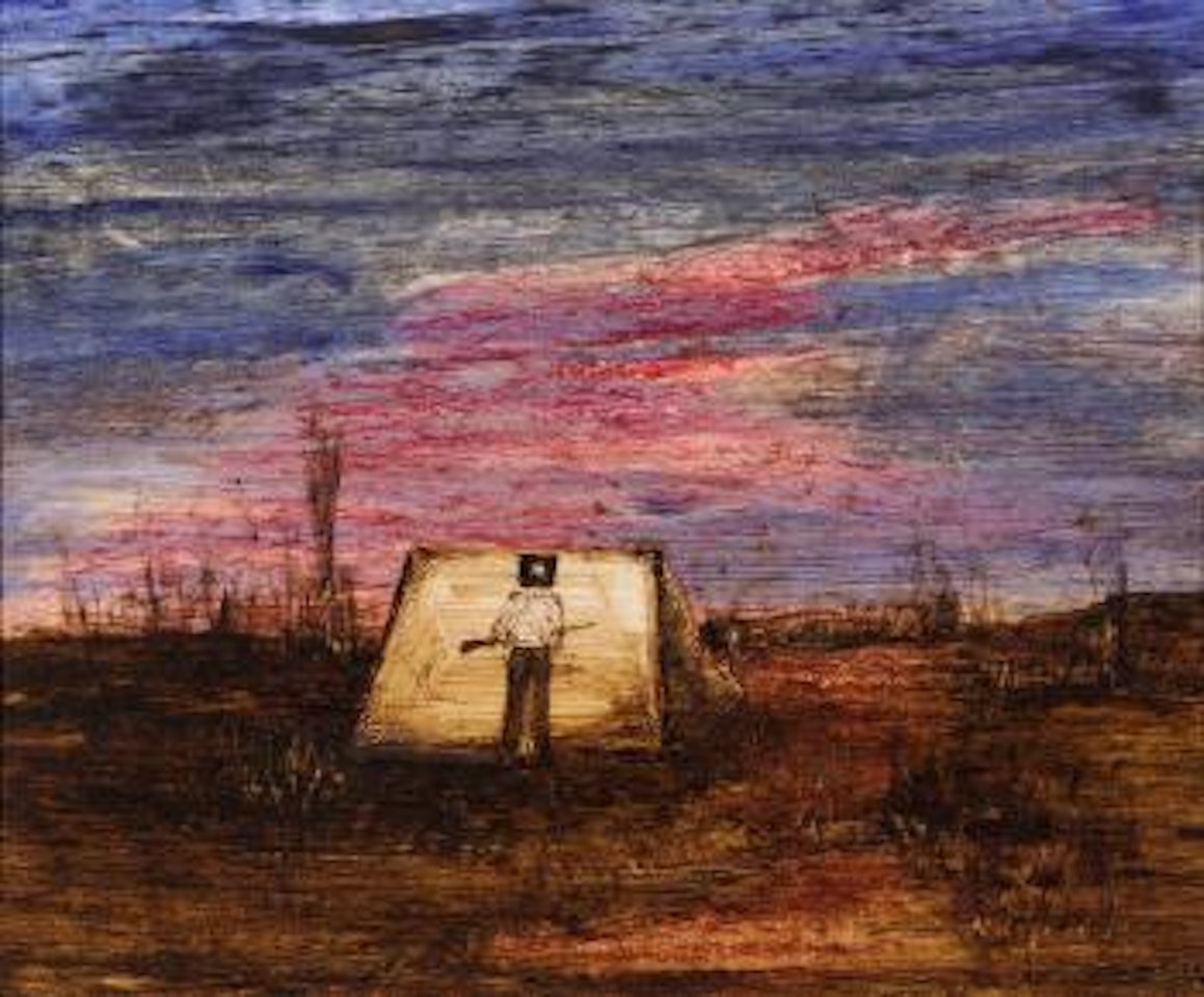 Kelly guarding camp by Sidney Nolan
