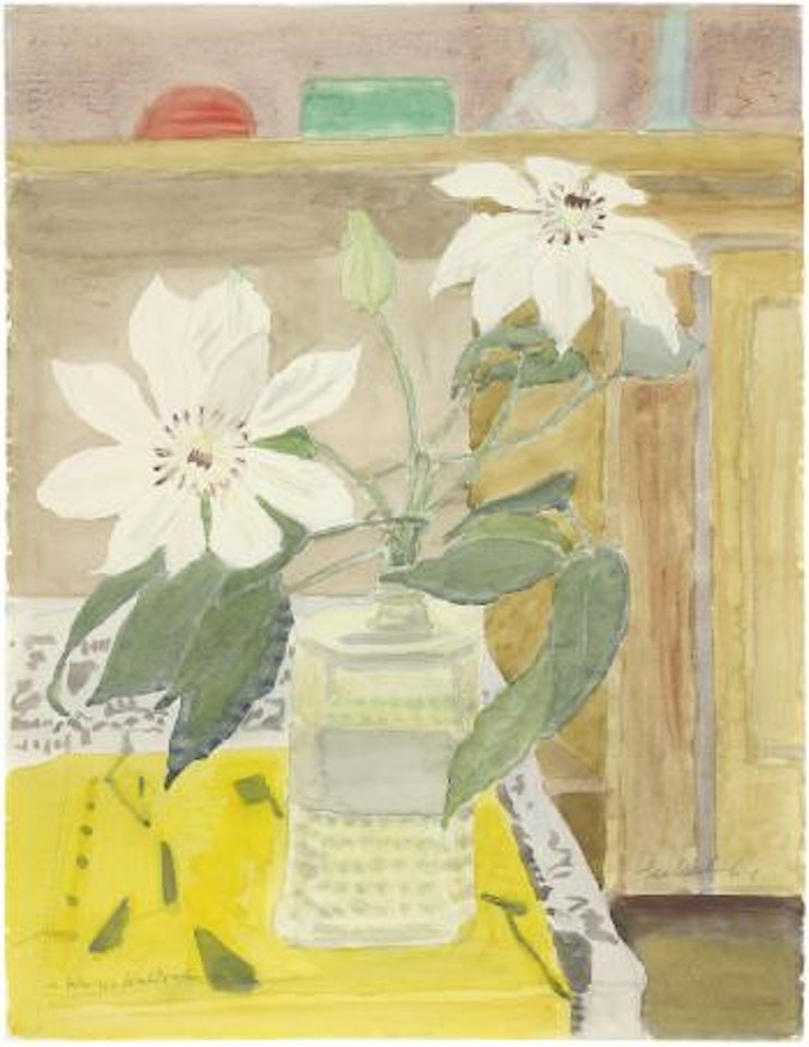 Weisse Waldrebe (Blumenstilleben) by Erich Heckel