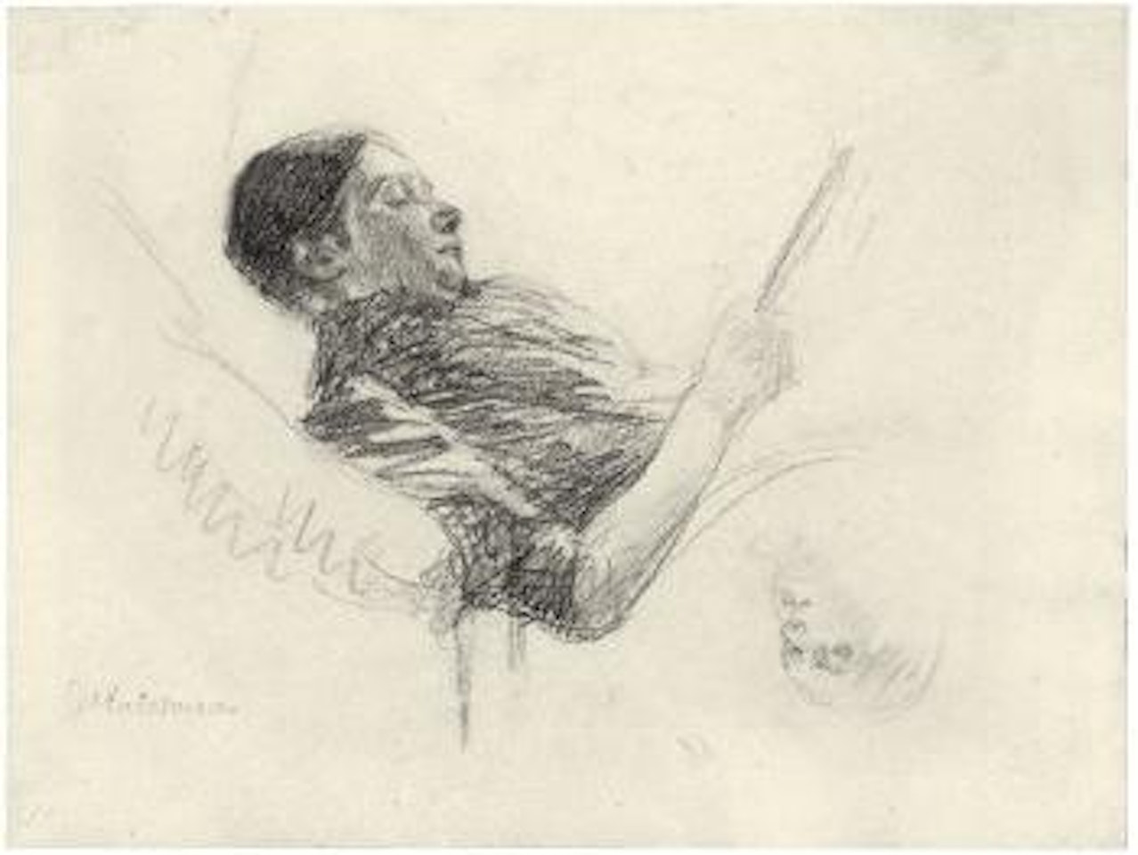 Die Frau des Künstlers beim Lesen by Max Liebermann