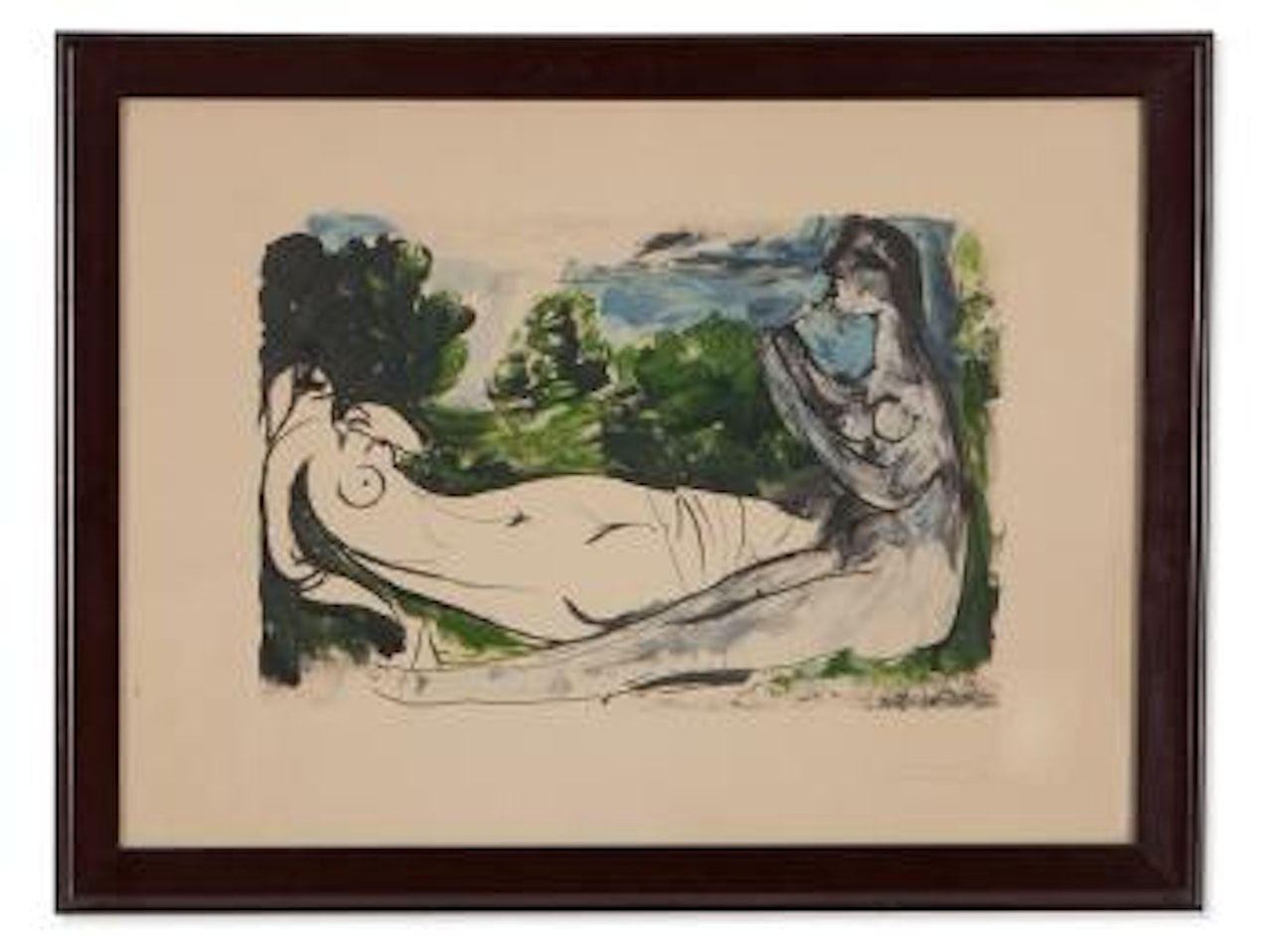 Femme Nue Et Joueuse De Flûte by Pablo Picasso