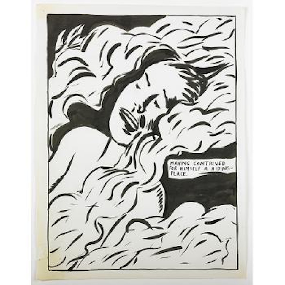 Untitled (Having Contrived For Himself a Hiding-place.) by Raymond Pettibon