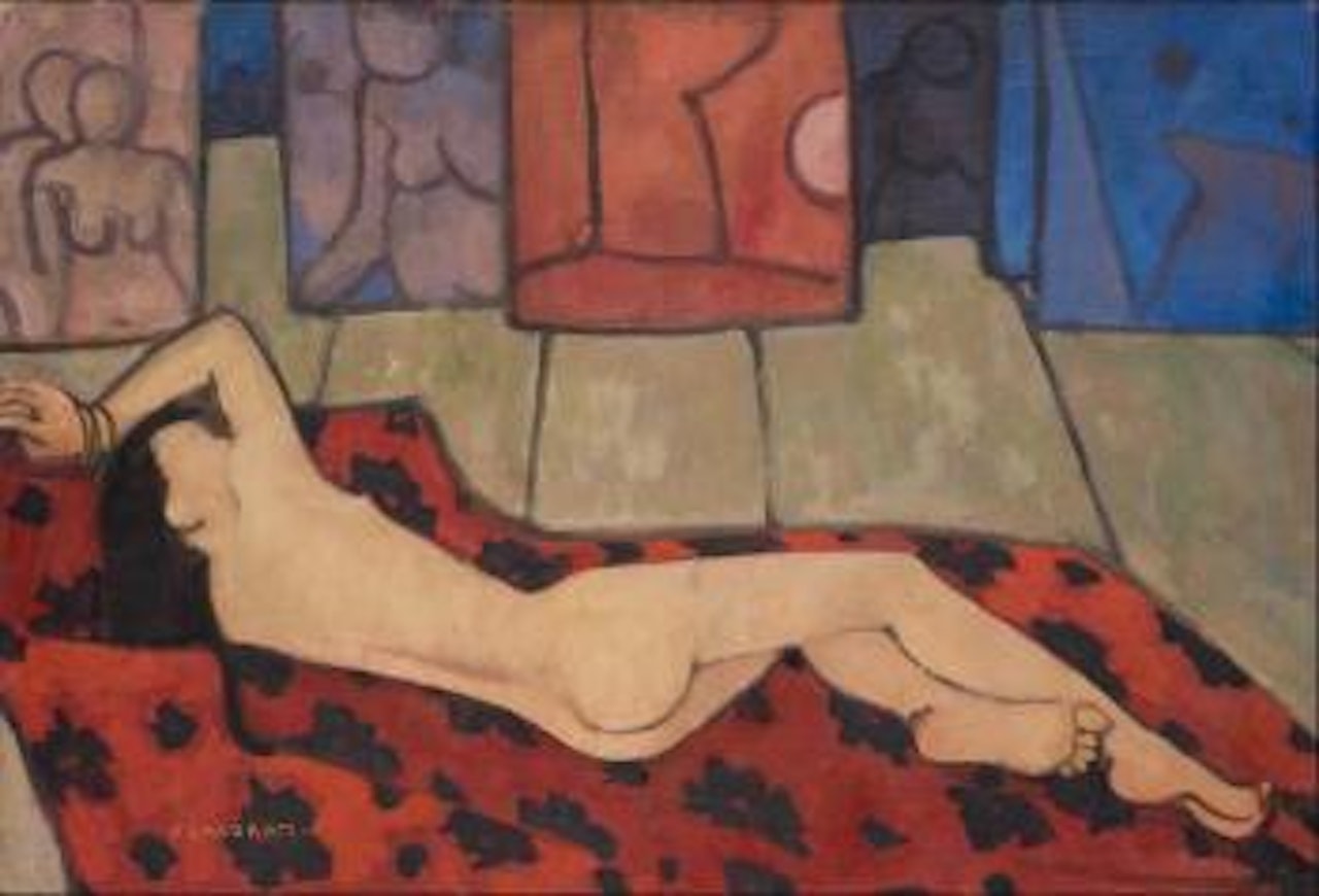 Nudo sul sofà by Felice Casorati