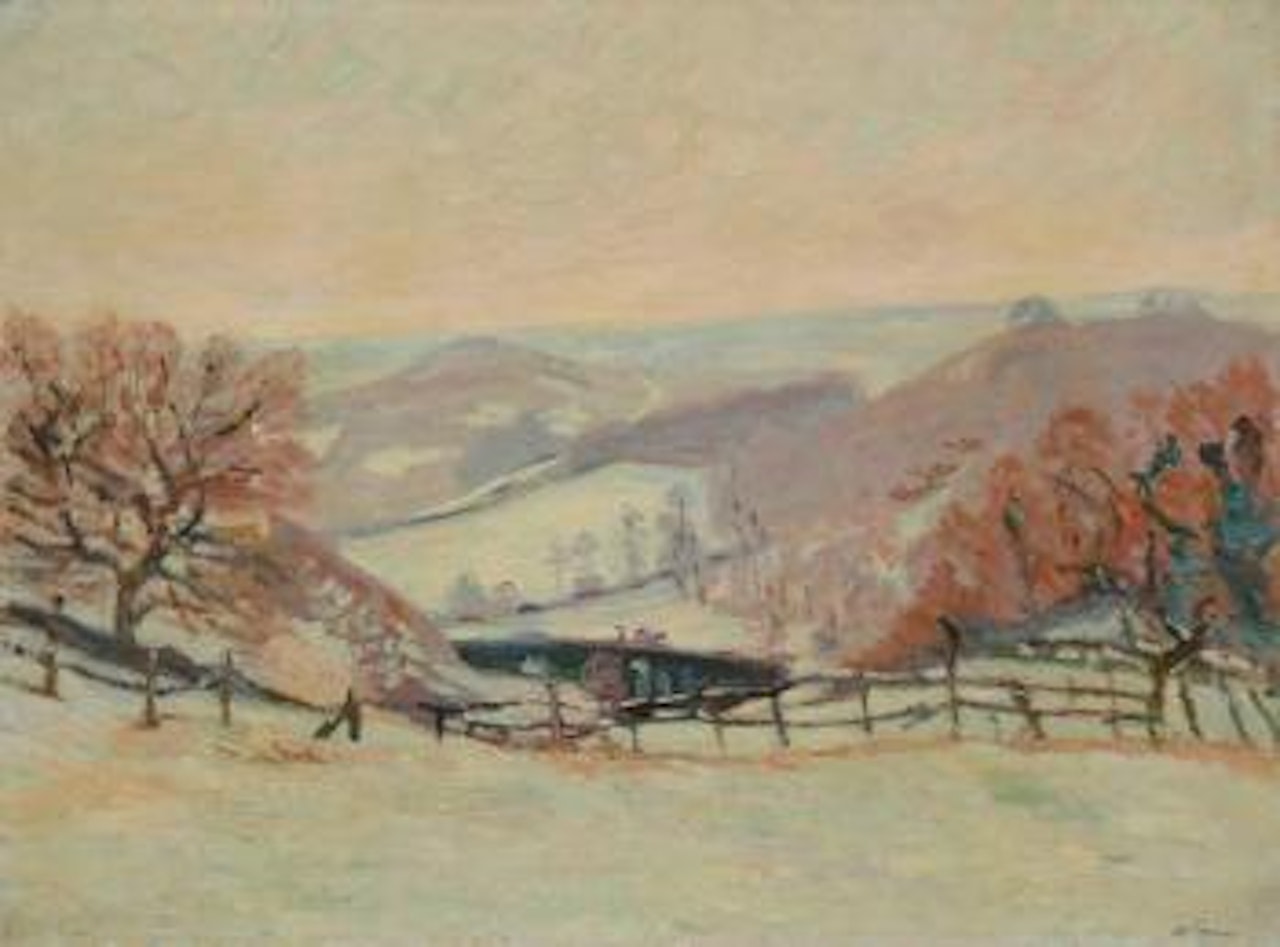Paysage de neige au Puy Barriau à Crozant by Armand Guillaumin