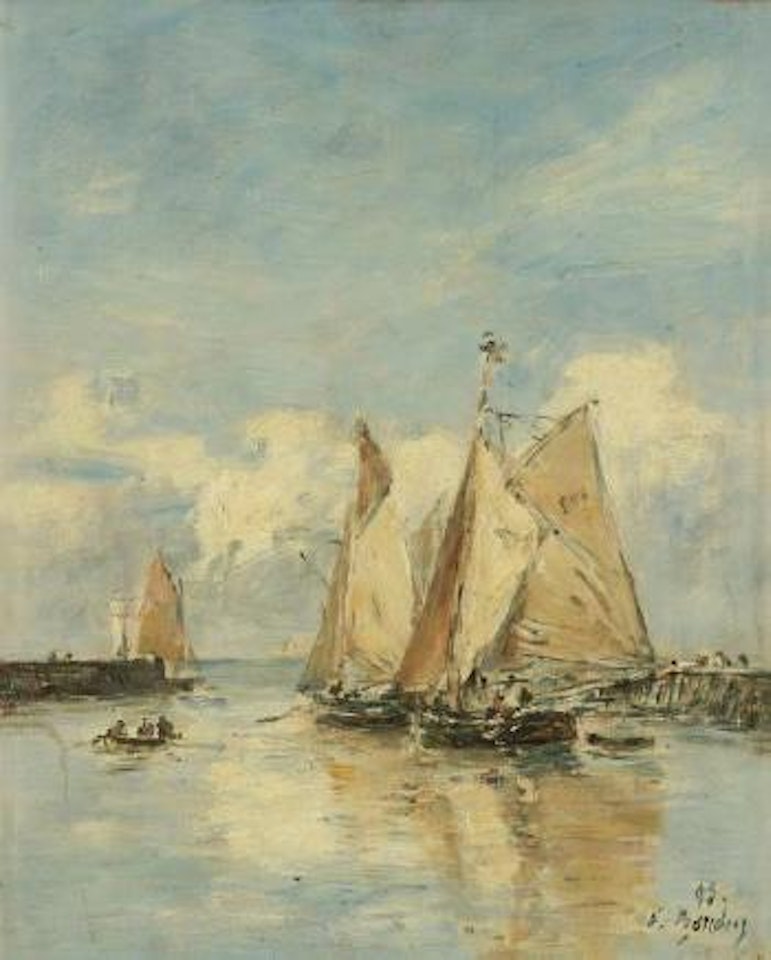 Trouville, sortie des barques by Eugène Boudin