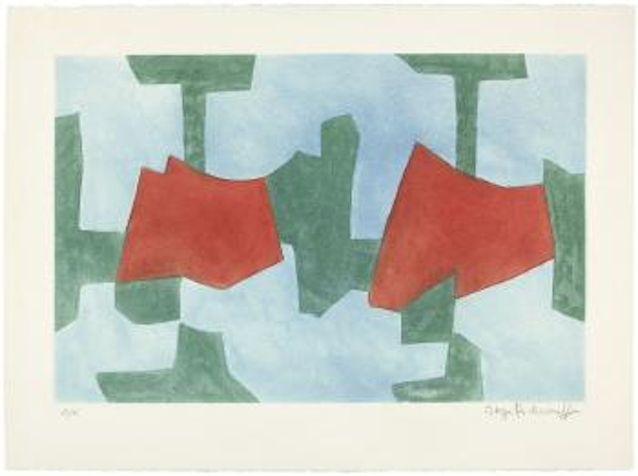 Composition bleue, verte et rouge by Serge Poliakoff