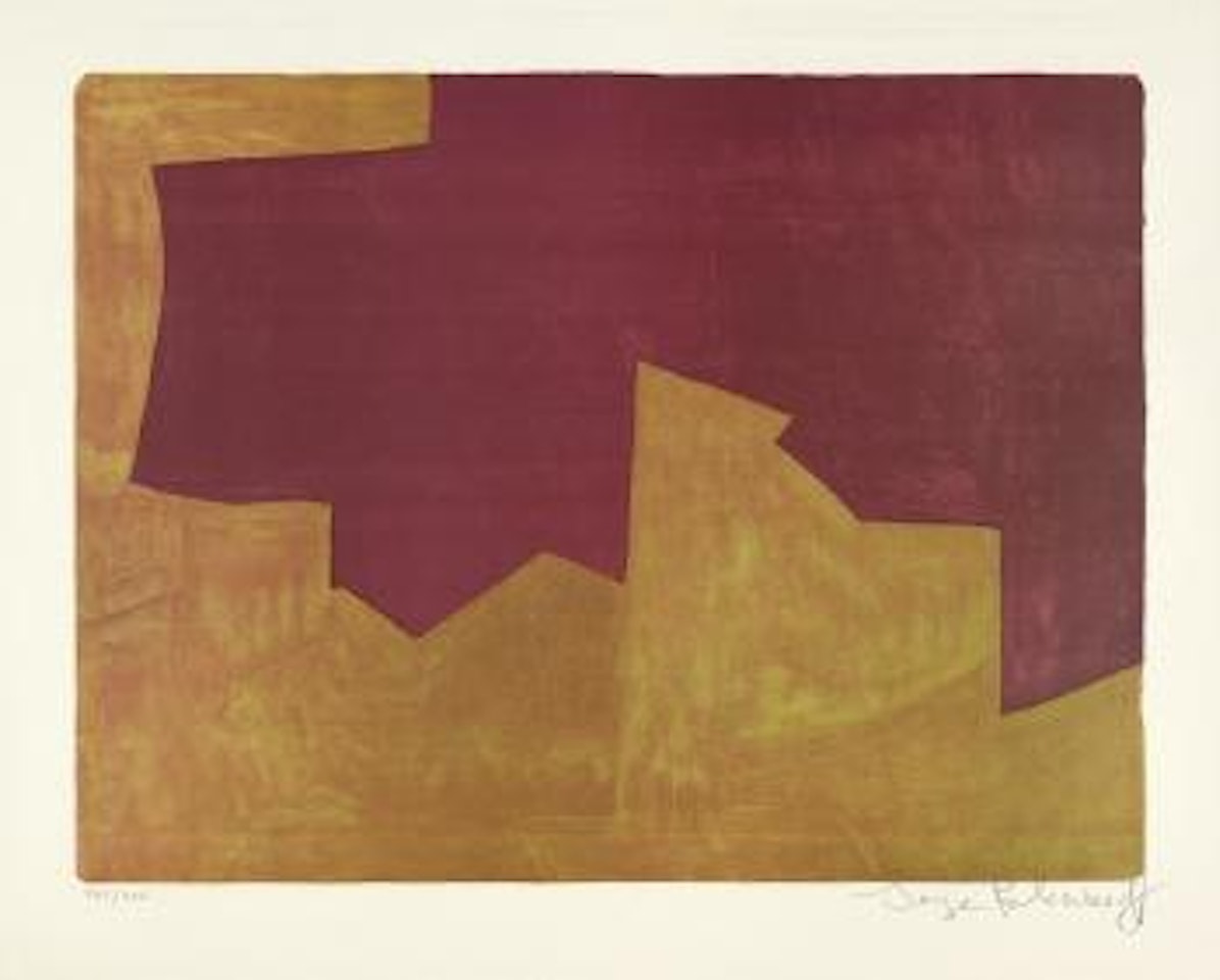 Composition lie-de-vin et orange by Serge Poliakoff