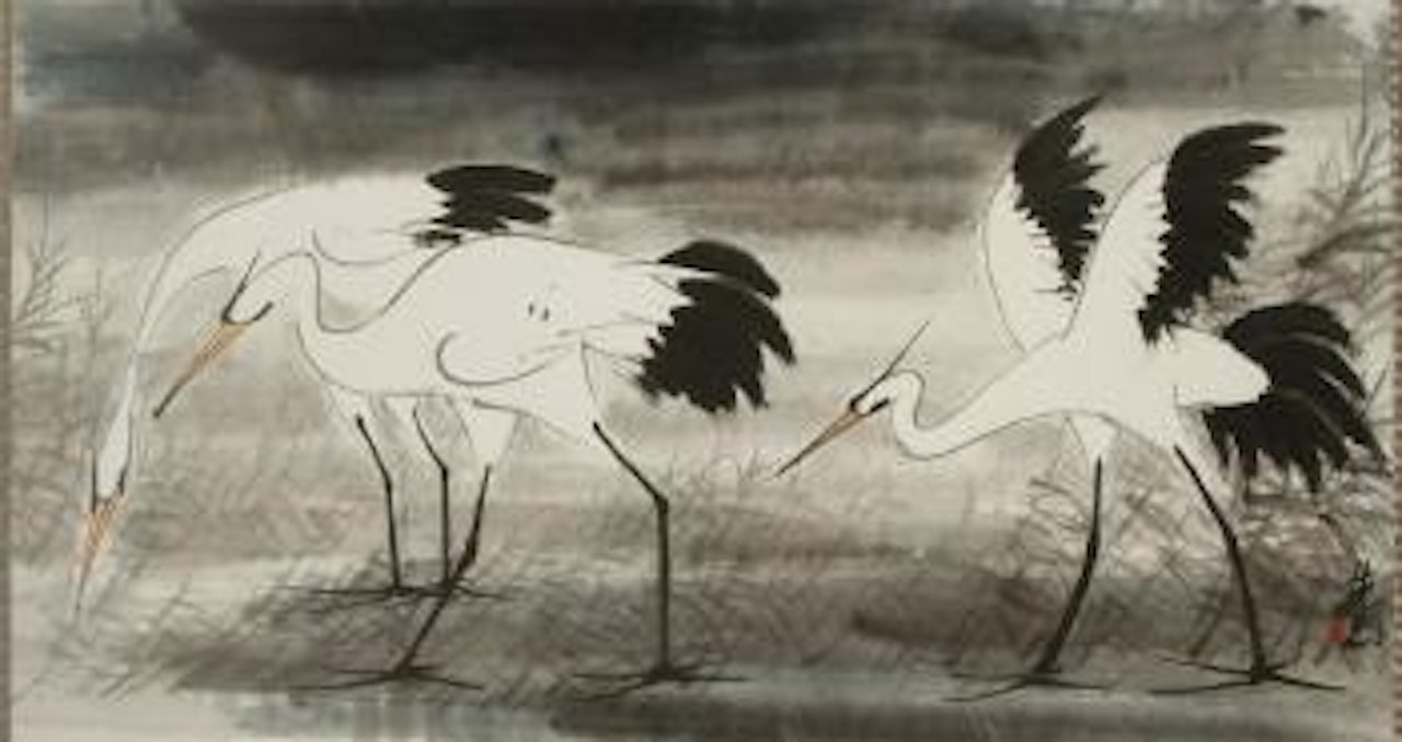 Trois hérons by Lin Fengmian