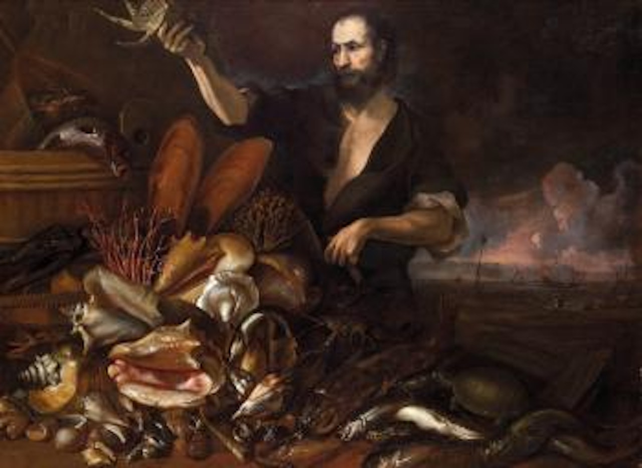 Pescatore by Luca Giordano by Giuseppe Recco