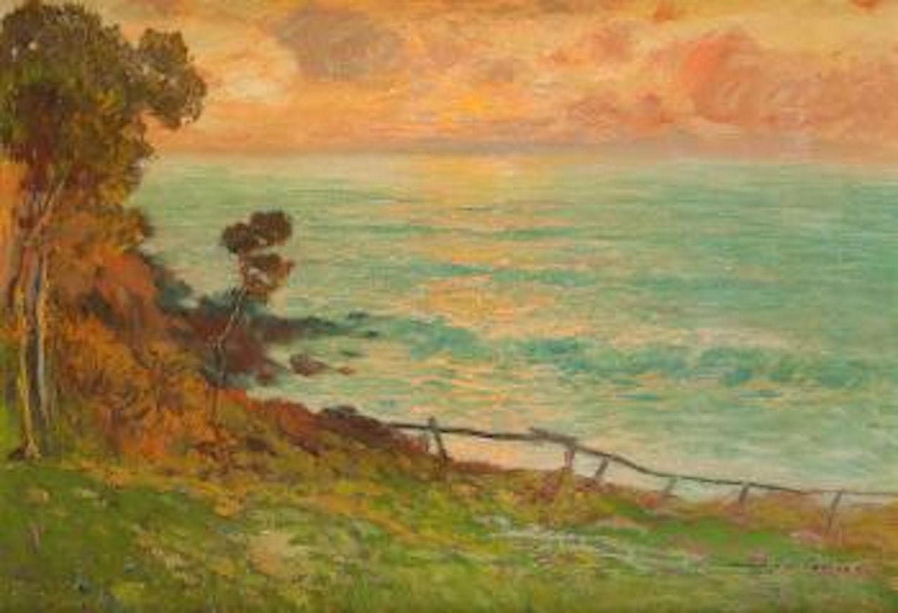 Marina al tramonto by Cesare Bentivoglio