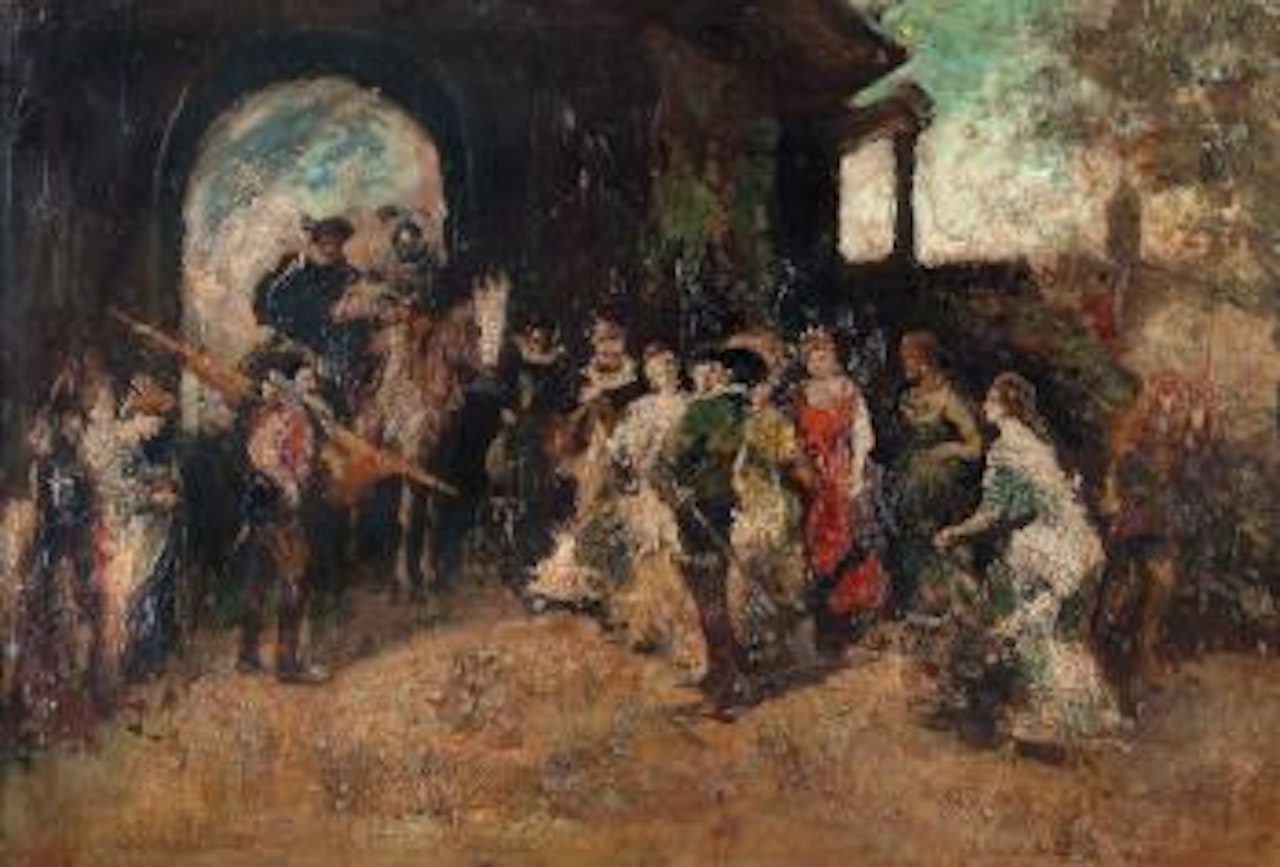 Festa al castello by Adolphe Monticelli