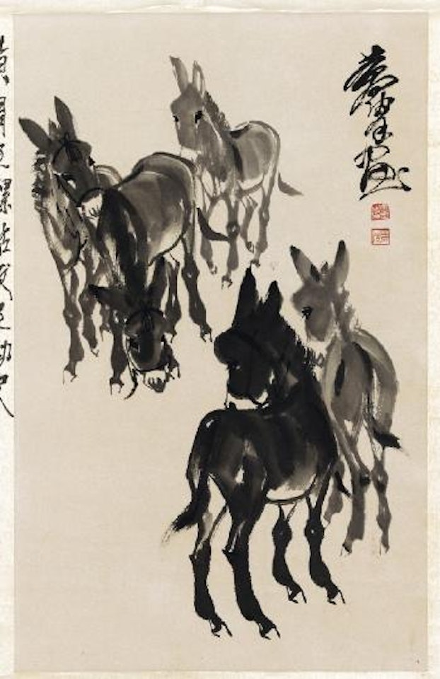 Five donkeys by Huang Zhou