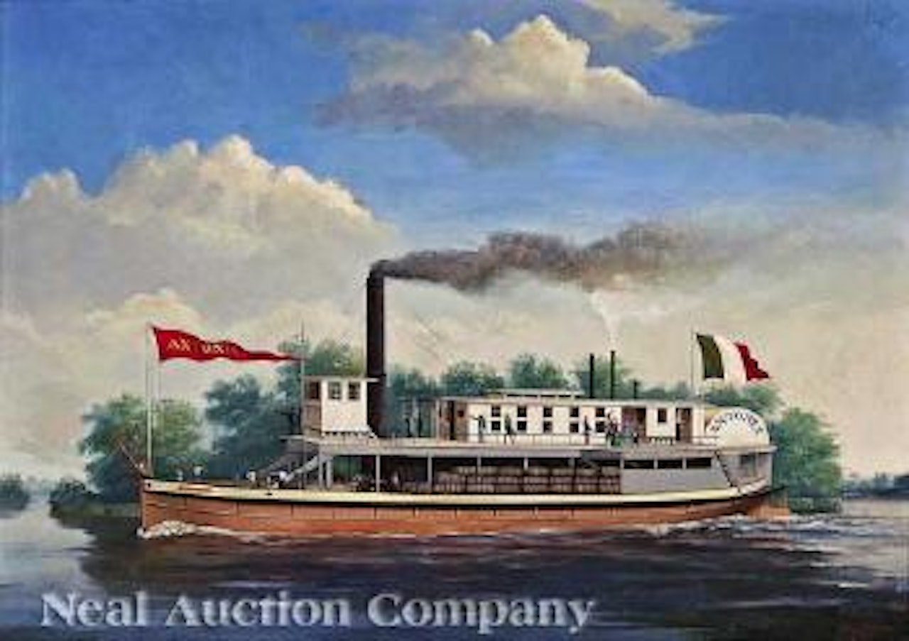 The Sternwheeler Antonia on a Louisiana Waterway by Edward Arnold