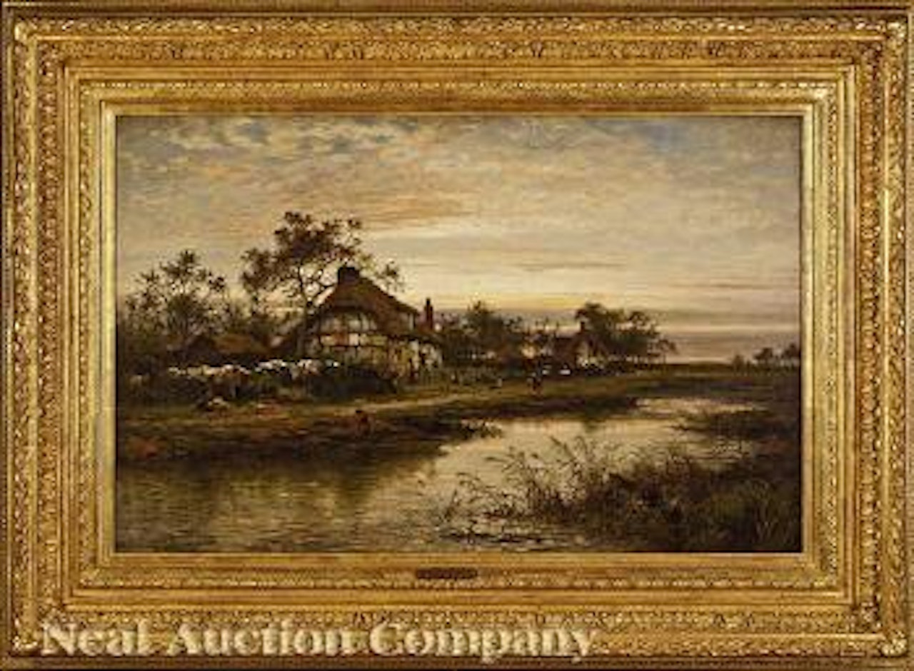 Worcestershire Cottage Homes, Evening by Benjamin Williams Leader