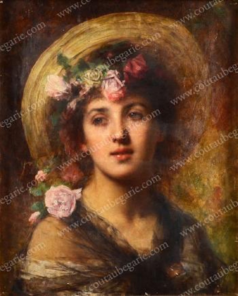 Portrait d’une jeune fille au chapeau by Alexei Harlamoff