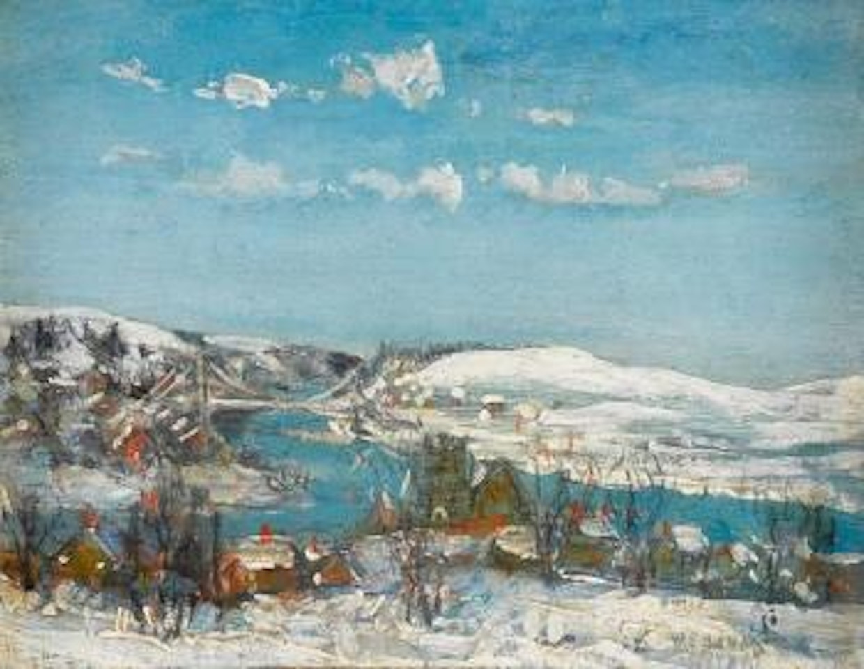 View of Easton Pennsylvania in winter by Walter Emerson Baum