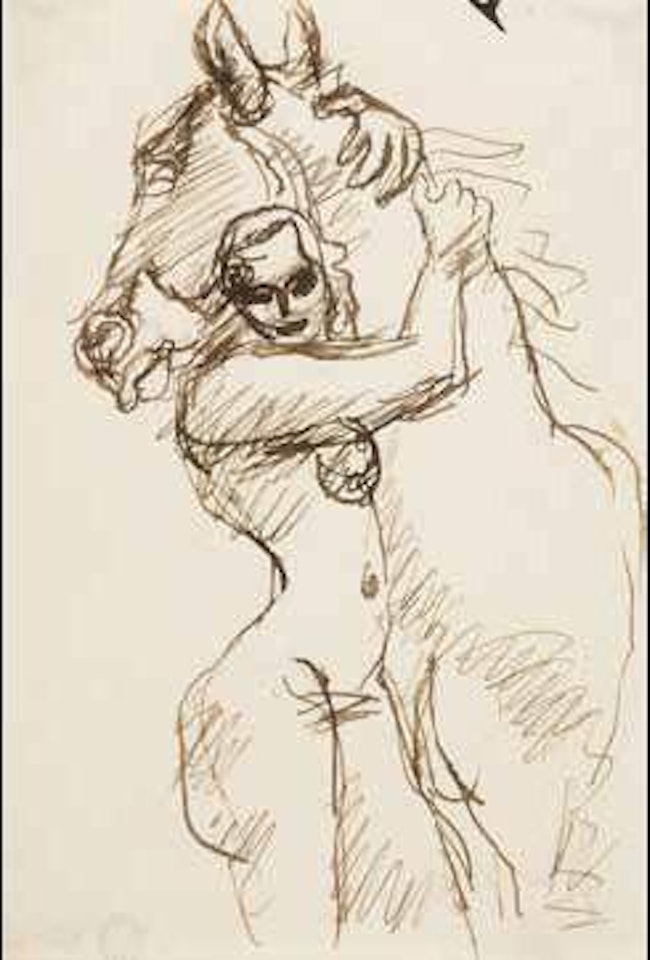 Weiblicher Akt, ein Pferd umarmend by Le Corbusier
