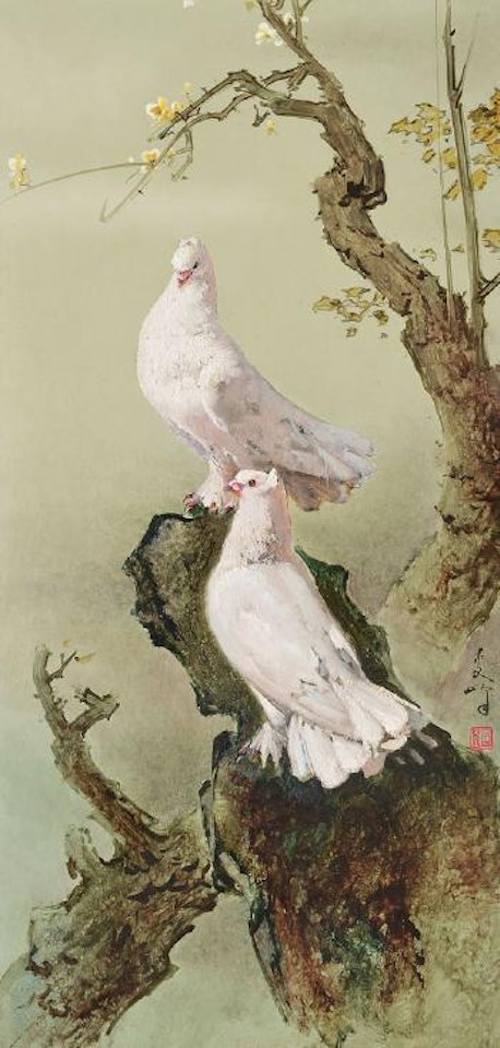 Two Doves by Lee Man Fong