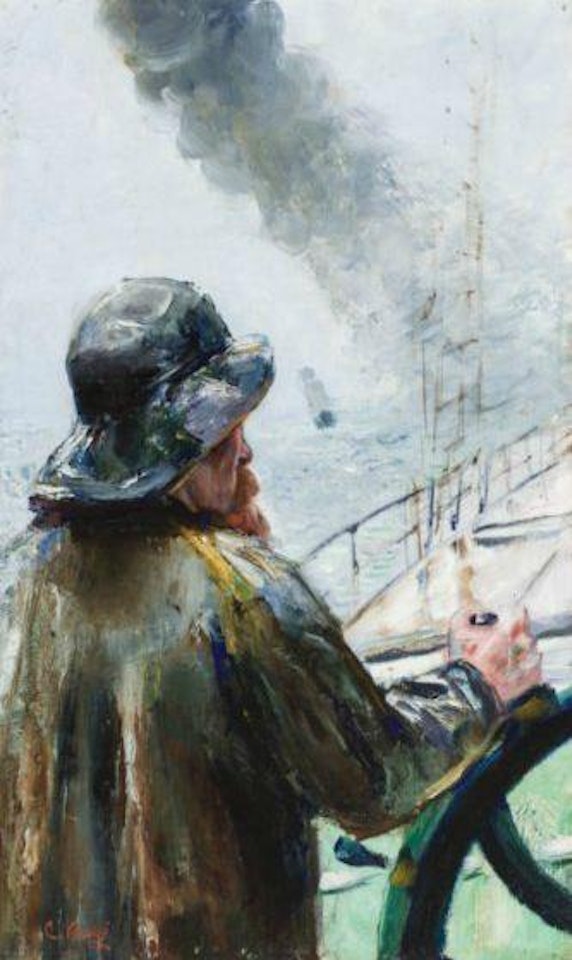 Styrmann ved roret by Christian Krohg