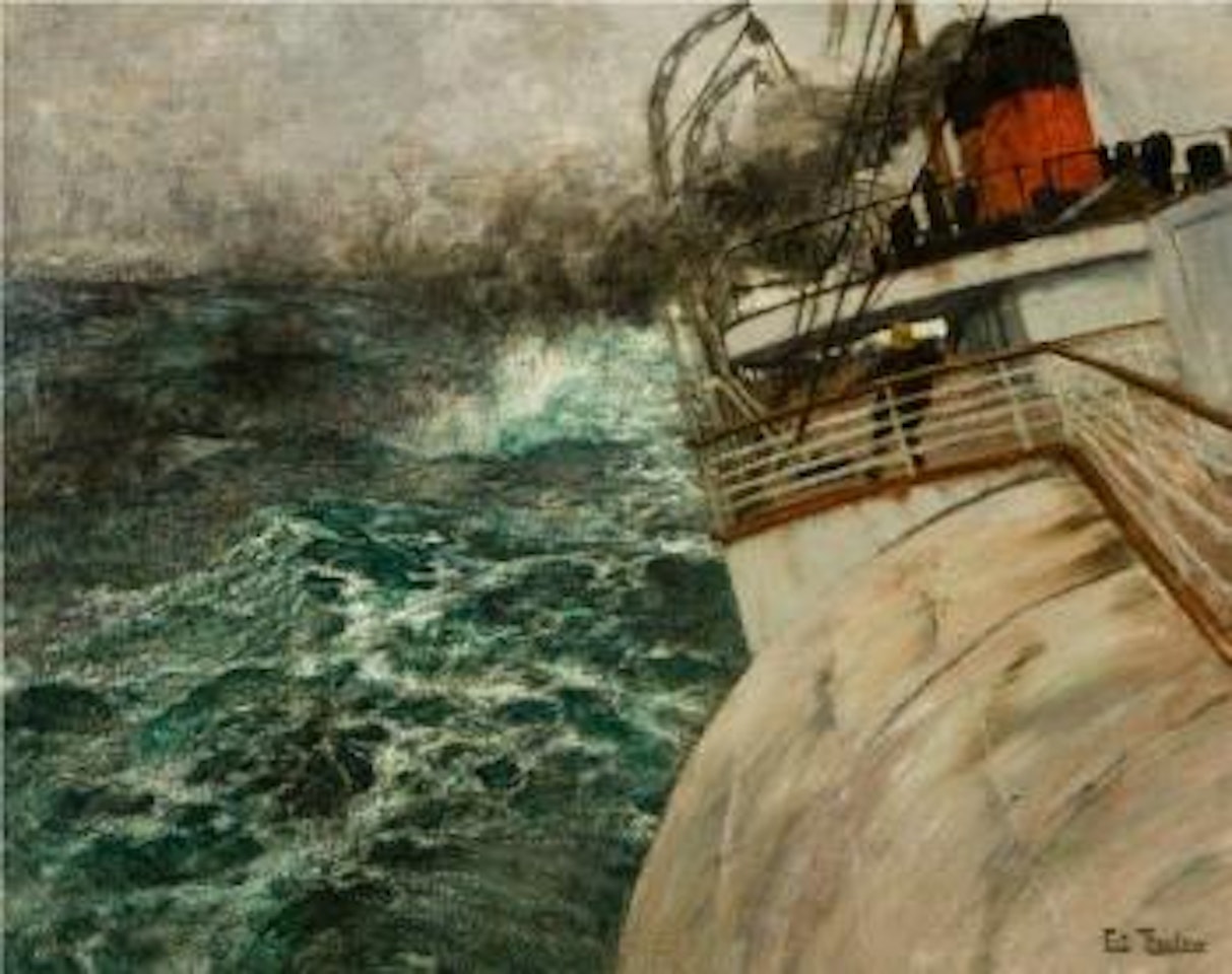 La Transatlantique, Atlanterhavsdamperen by Fritz Thaulow