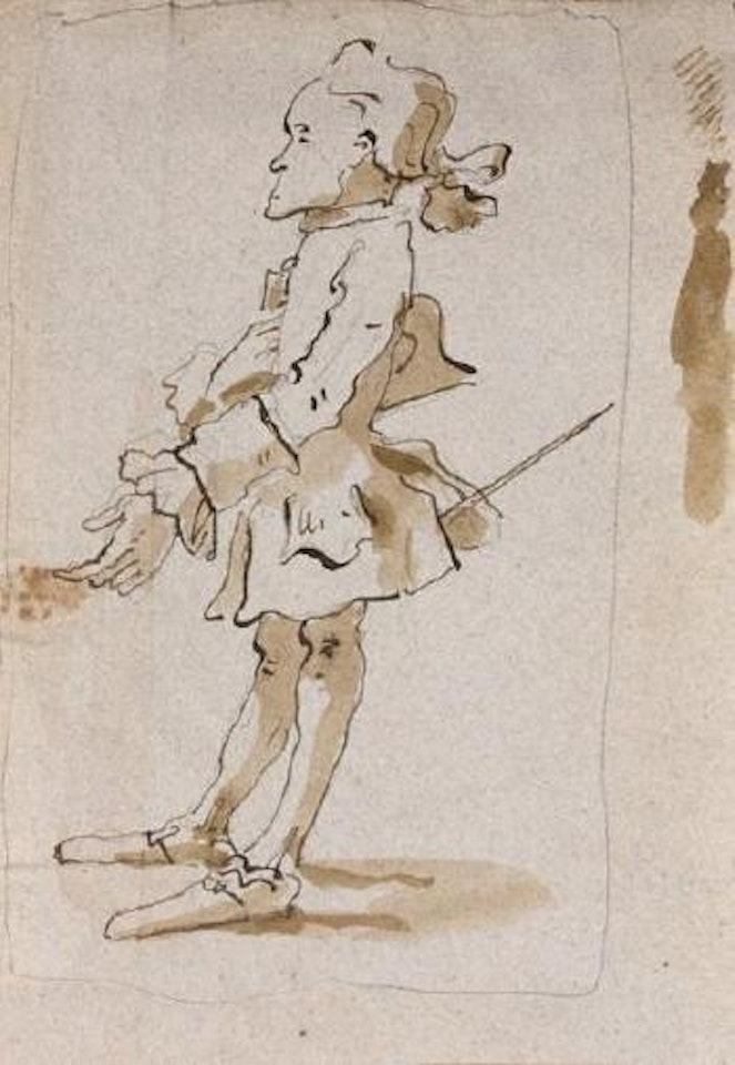 Caricature d’homme en pied de profil by Giovanni Battista Tiepolo