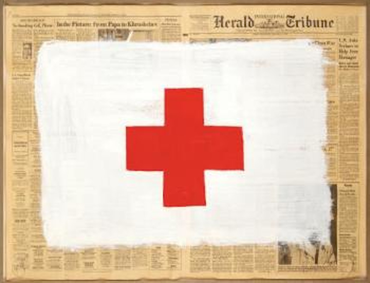 Red cross by Robert Longo