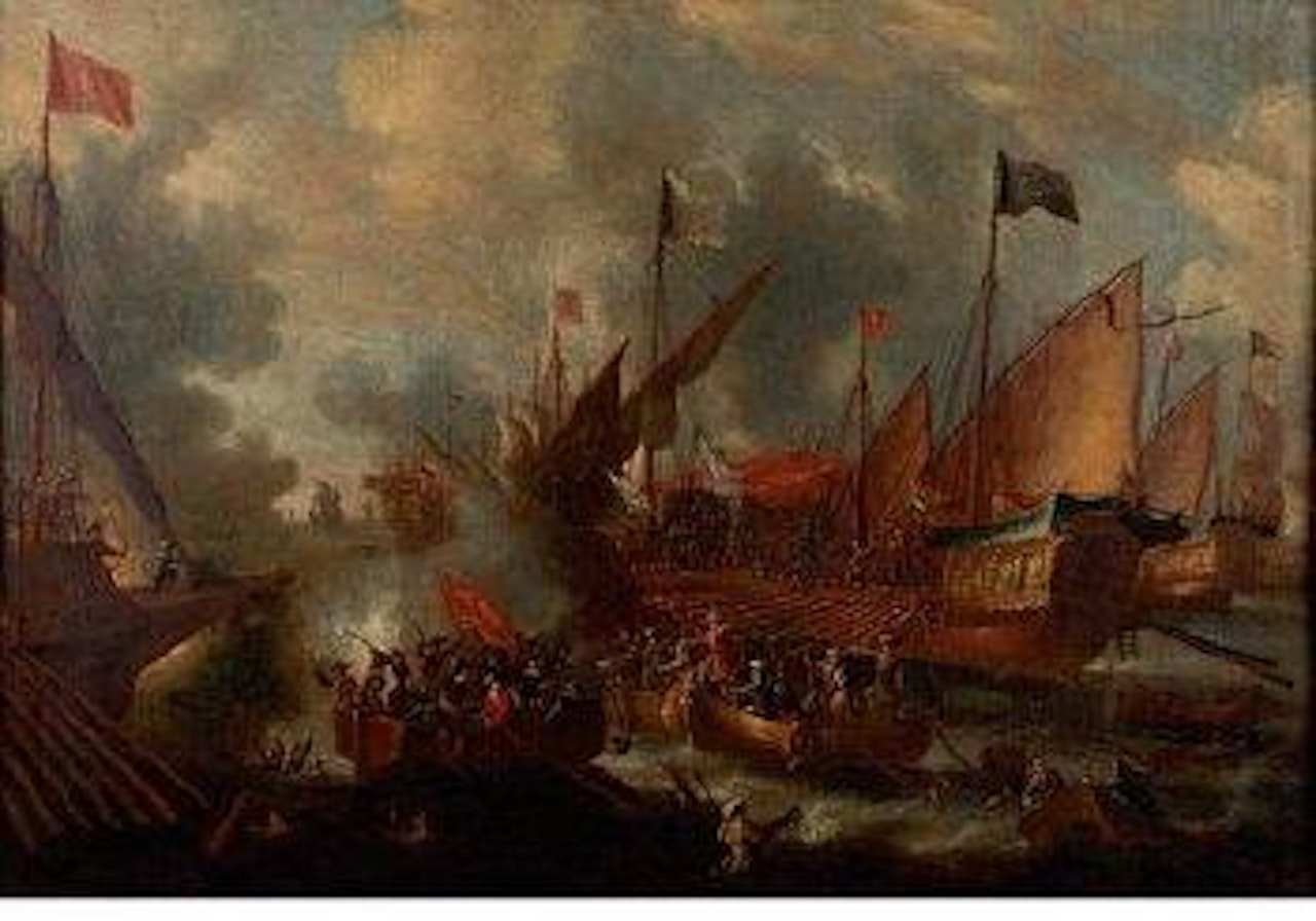Episode de la bataille de Lépante by Pieter van de Velde