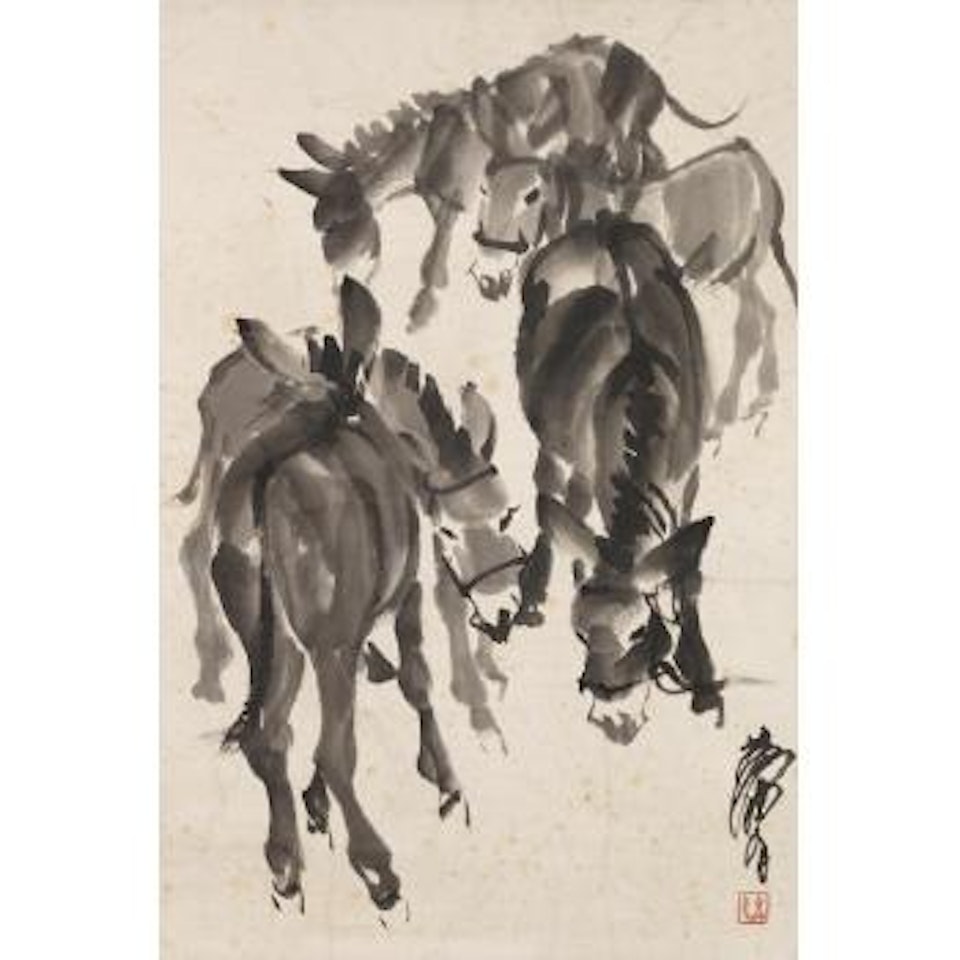 Five donkeys by Huang Zhou