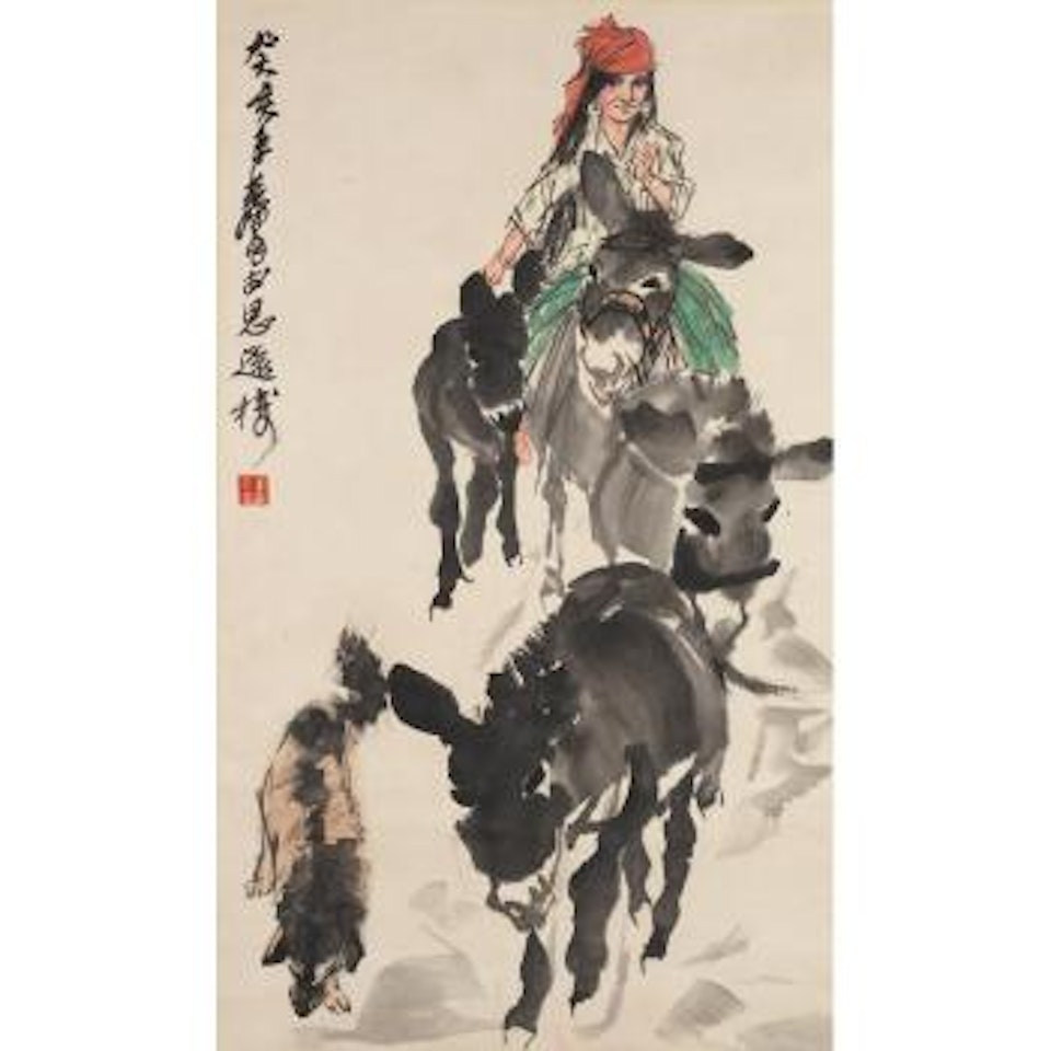 Herding donkeys by Huang Zhou