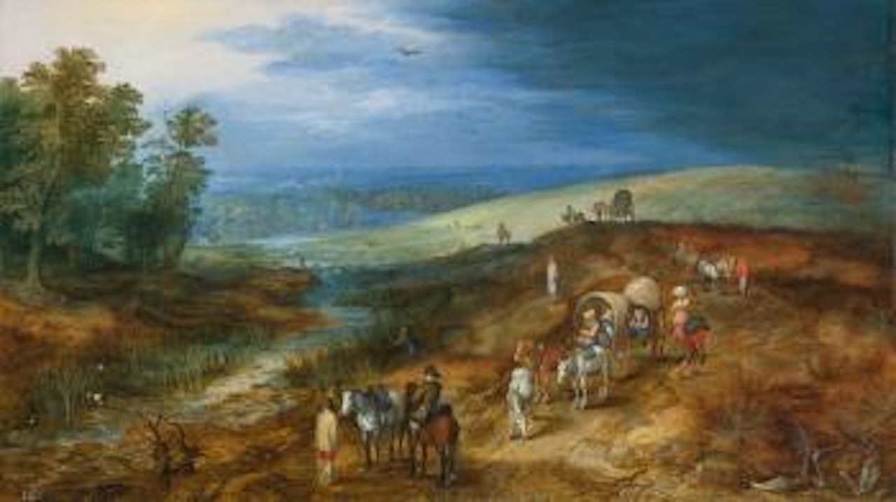 Landscape With Travelers And Bittern Hunter by Jan Brueghel the Younger