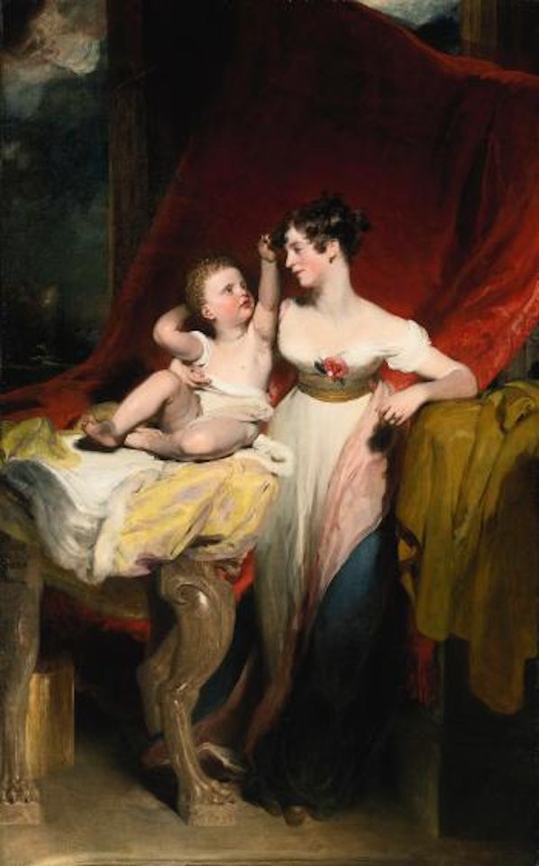 Portrait Of Anne, Viscountess Pollington, Later Countess Of Mexborough, With Her Son, John Charles, Later 4th Earl Of Mexborough, Full-lenth by Sir Thomas Lawrence