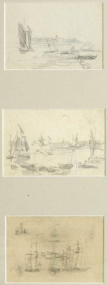 Estuaire. Marine. Port by Eugène Boudin